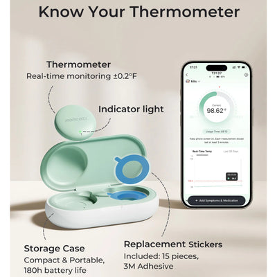Termômetro Digital Vestível com Monitoramento em Tempo Real Momcozy - Bateria de ultra longa duração